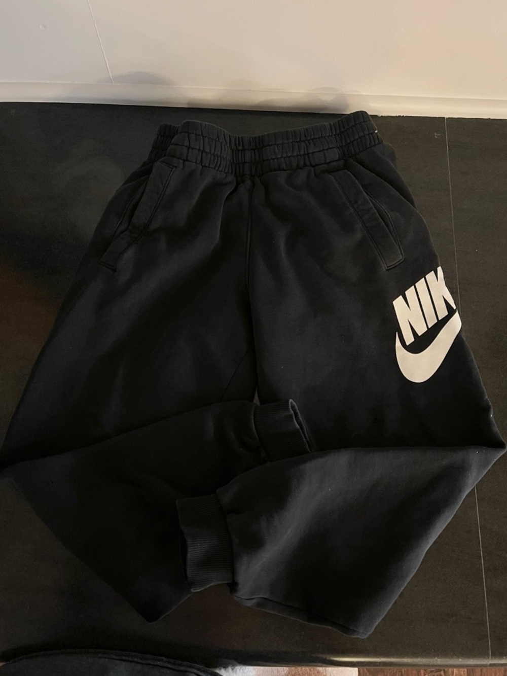 Nike Black Jogger Sweatpants with White Logo